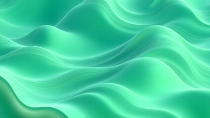 Obraz premium Abstract Green Wave Pattern on White Background
