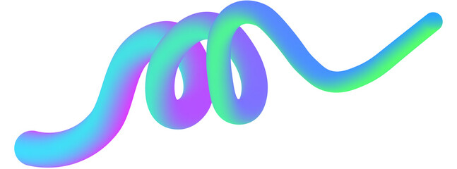 Obraz premium Vibrant Holographic Swirl: 3D Green Neon Gradient