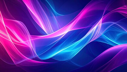 Luminous Abstract Waves: Glowing Neon Energy Background