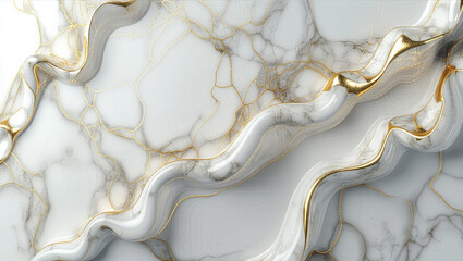 Premium luxury white and gold marble background with golden gilded veins - marble background