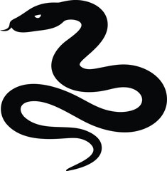 Fototapeta premium Black Snake Silhouette Vector