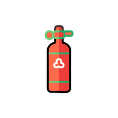 Oxygen tank medical, oxygen cylinder, respiratory therapy, emergency oxygen vector icon 