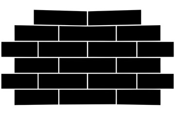 Brick wall construction material design silhouette vector illustration
