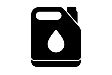 Black plastic canister with drop silhouette vector illustration