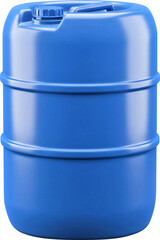 A Detailed Blue Plastic Container with Handle and Screw Cap.