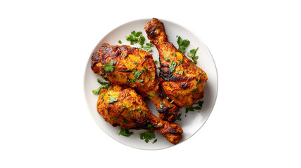 Delicious Tandoori Chicken Legs on White Plate