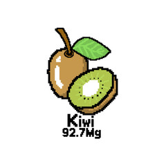Kiwi pixel art green fruit loaded with vitamin C