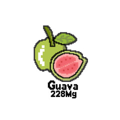 Guava pixel art extremely high vitamin C fruit
