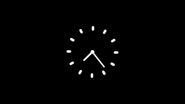 Abstract clock icon animation. Digital and analog clock 24 hours isolated on white background. and creating a stunning video.4k video	