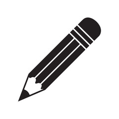 Black pencil silhouette drawing a line isolated on white background