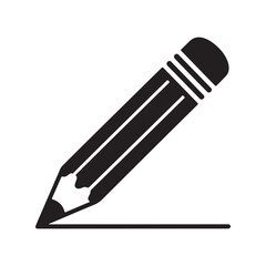 Black pencil silhouette isolated on white background