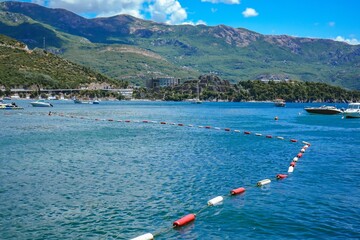 Safety Buoys in the Adriatic Sea near Budva, Montenegro