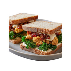 Delicious Roasted Cauliflower and Kale Sandwich on Whole Wheat Bread