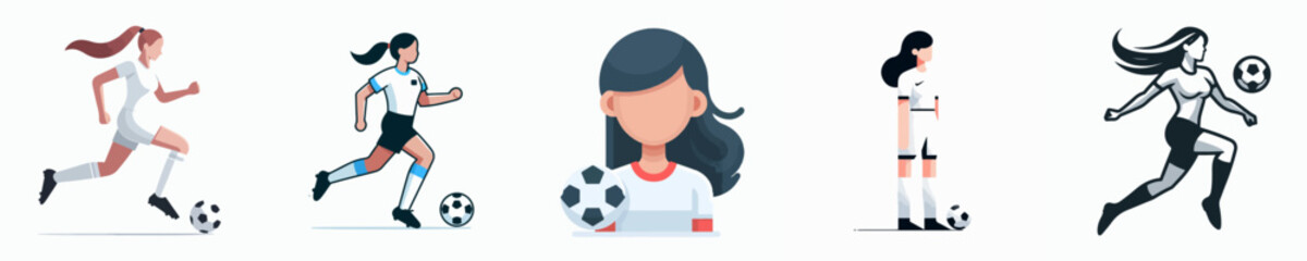 vector of a female playing football