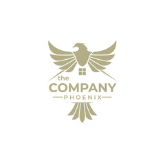 Minimalist Phoenix Bird Logo Design for Business Identity
