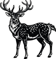 Red Deer Vector Illustration Wildlife Design Element for Graphic Projects and Art