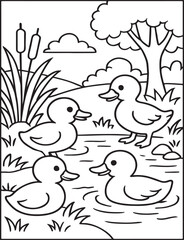 Cozy Moments Bold Line Coloring Page – Relaxing Hygge-Inspired Illustration