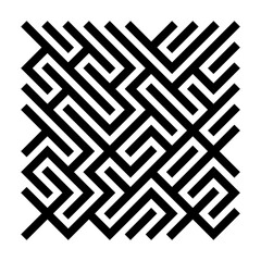 Black and white maze pattern. Labyrinth game vector illustration.