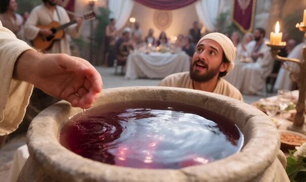 Jesus Turns Water into Wine, The First Miracle at the Wedding in Cana