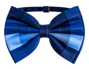 Blue Plaid Bow Tie – Classic Style Isolated on Transparent Background PNG