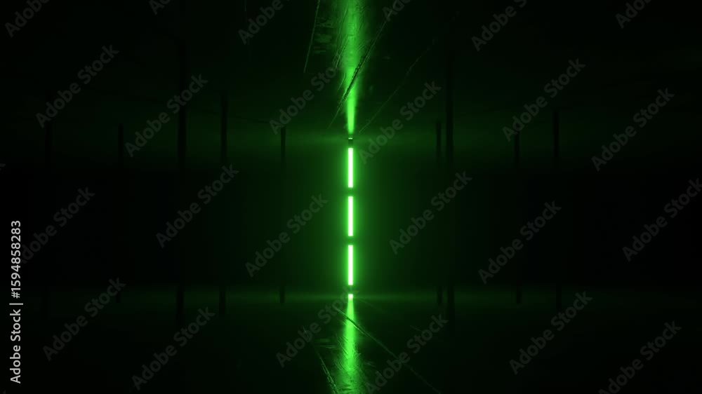 Aufkleber green neon lights are turning on and off in sequence, creating a beautiful and futuristic atmosphere