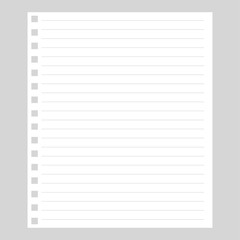 Blank lined sheet template for notebook.