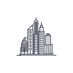 Fototapeta premium Modern city skyline illustration isolated on white background