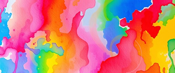 Vibrant rainbow watercolor wash, abstract texture, colorful blend,  swirl,  energy