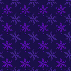 geometric blue floral print with pointed petal flowers