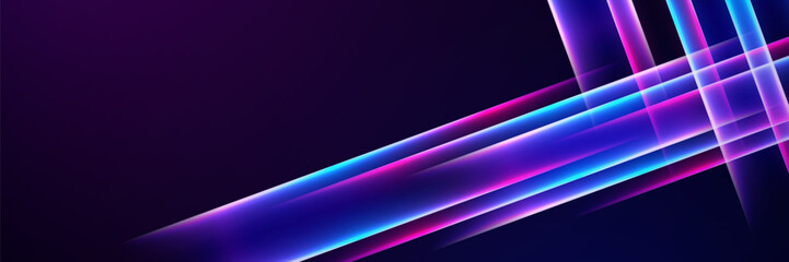 Purple and blue glowing abstract lines on a dark background
