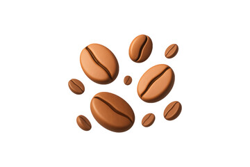 Obraz premium Coffee Beans Collection Isolated on Transparent Background