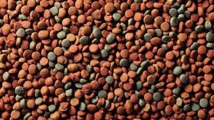 Colorful pet food kibble mix texture. Neural network AI generated