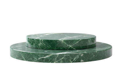 green marble product display podium , podium isolated on transparent background