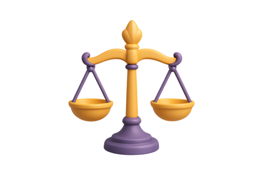 Scales of Justice Icon Isolated on Transparent Background