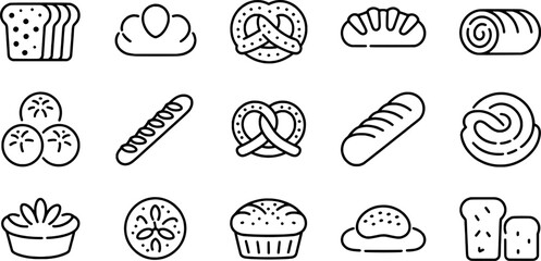 Assortment of baked goods including bread pretzels and pastries pastry food