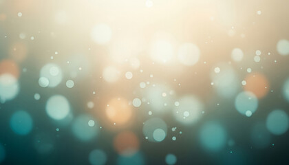 Obraz premium Abstract background with bokeh lights in teal, orange, and white colors, creating a vibrant and refreshing visual perfect for creative branding, seasonal promos, or lively designs.