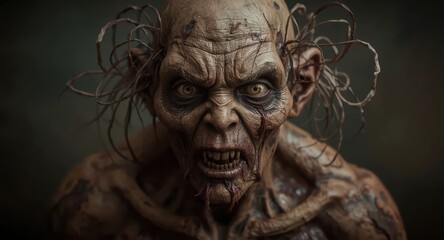 Scary monster creature horror character design concept art for halloween fantasy art