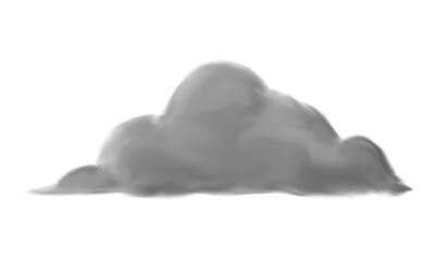 Hand drawn grey cloud on transparent background. For rainy day illustration graphic element.