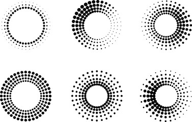 Black dots forming circular patterns abstract background