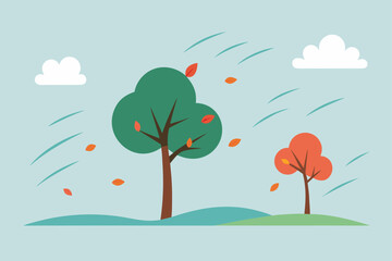 vector illustration of an autumn tree