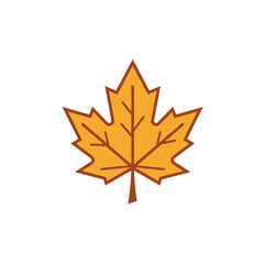 Fototapeta premium Colorful vector icon of maple leaf in autumn colors 