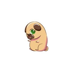 Dogs collection. Vector illustration of funny cartoon different breeds dogs in trendy flat style. Isolated on white.