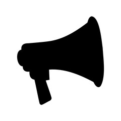 Megaphone silhouette, Speaker silhouette holding megaphone vector