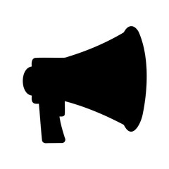Megaphone silhouette, Speaker silhouette holding megaphone vector