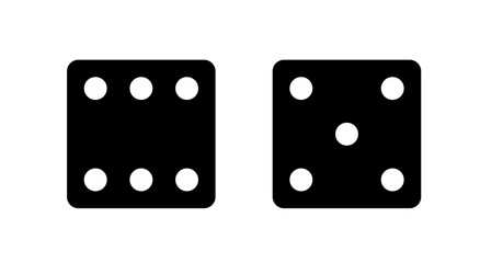 Two Black Dice Icons: Simple, Bold, Minimalist Game Design Elements