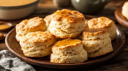 Golden Buttermilk Biscuits with Honey Drizzle