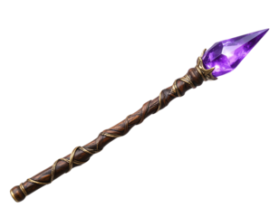  Enchanted Crystal Wand with Glowing Gem 