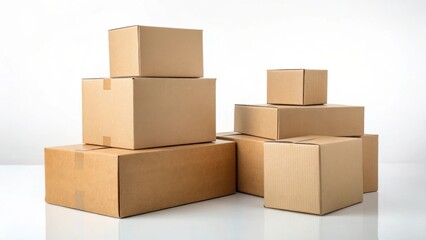 Stacked Cardboard Boxes: Moving, Shipping & Storage