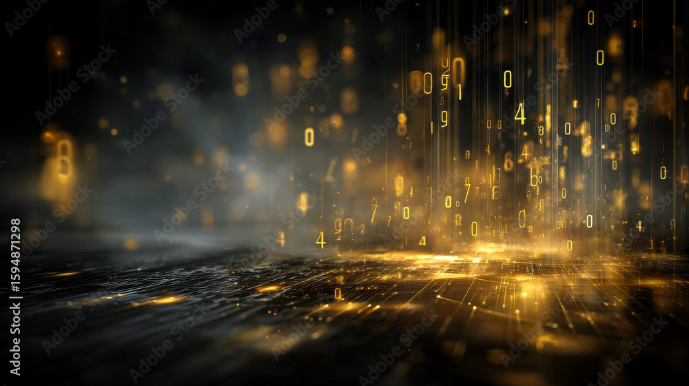 Poster abgstract digital background with numbers and code