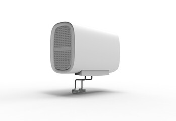 water heater angle view with shadow 3d render